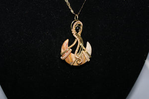 Handmade Pendant with Lace Agate Stone in the shape of a Haft Moon - Pendant Only - Metaphysical Jewelry