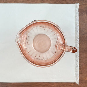 Large 8 Inch Vintage Pink Depression Glass Pitcher, 60 Ounce
