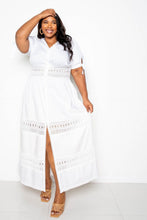 Maxi Dress Puff Sleeve With Lace Insert