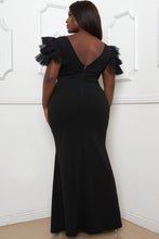 Maxi Mesh Dress Tulle Shoulder Plus Size