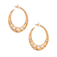 Pearl Oval and Gold Hoops