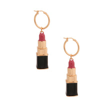 Pink Charm Lipstick Hoops