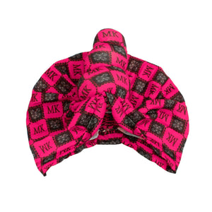 Pink MK Tall Twist Turban Knot 