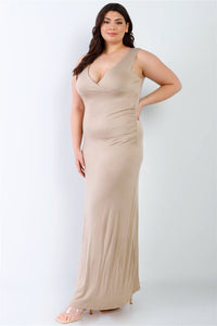 Plus_V-neck_Maxi_Dress_Sleeveless