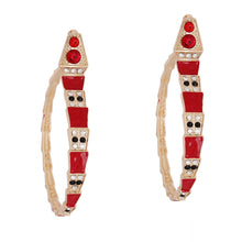 Red 3D Snake Luxury  Wrap Hoops