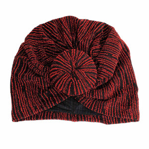 Red Stripe Donut Turban Knot 