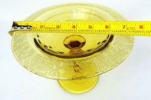 Regina Amber Glass Harvesters Etched Compote 