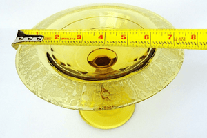 Regina Amber Glass Harvesters Etched Compote 
