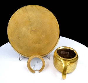 STOUFFER Studio 4 Piece Encrusted Gold Condiment Set 6 3/4"
