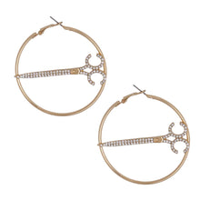 Scissor Gold Stone Hoops