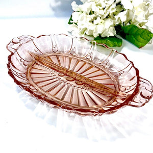 Set of 7 Fry Depression Glass Wine Goblets, 3 oz Root Beer Stem, Rose Pink Etched

