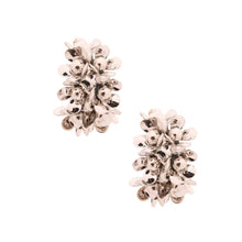 Silver Flower Earrings Hoop 