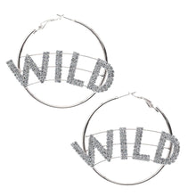 Silver Rhinestone WILD Hoops