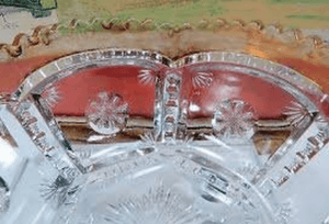 TARENTUM 1906 4 Piece EAPG Frost Crystal Peerless Gold Rim Berry Bowl Set
