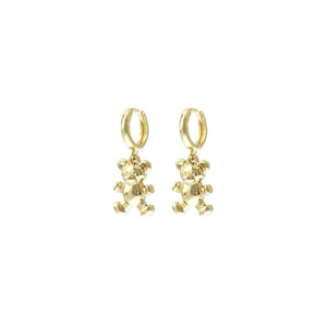 Teddy Bear Huggie Gold Hoops