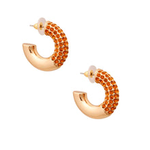Topaz Thick Rhinestone Hoops
