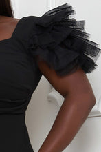 Tulle Shoulder Plus Size Maxi Mesh Dress