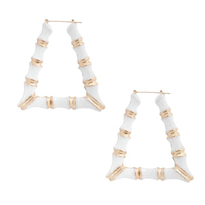 White Bamboo Trapozoid Hoops