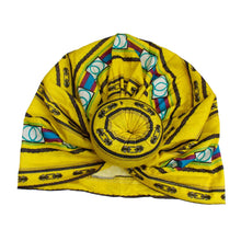 Yellow Infinity Turban Ring Donut Knot 