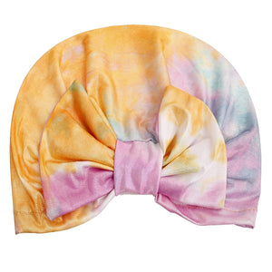 Yellow Turban Tie Dye Bow 