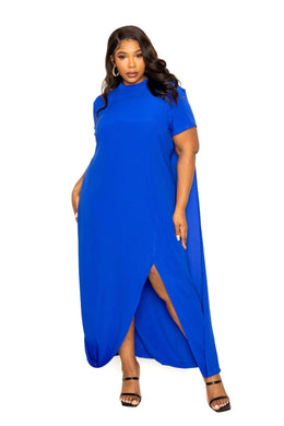 neck back cape Mock dress