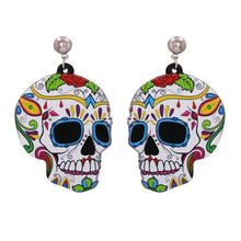Nihao Halloween Day of the Dead Skull Ghost Acrylic Resin Earrings
