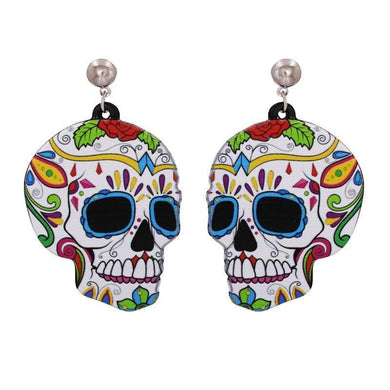 Nihao Halloween Day of the Dead Skull Ghost Acrylic Resin Earrings