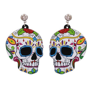Nihao Halloween Day of the Dead Skull Ghost Acrylic Resin Earrings