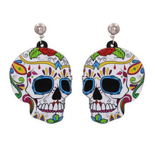 Nihao Halloween Day of the Dead Skull Ghost Acrylic Resin Earrings
