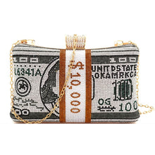 Black Bling Banded Cash Luxury Clutch