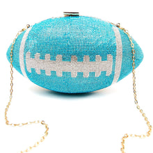 Turquoise Bling Football Clutch