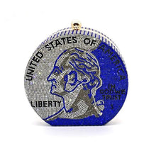 Blue Bling US Coin Luxury Clutch