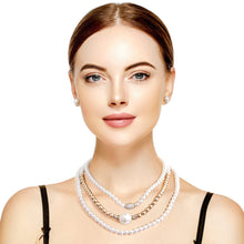 Cream and Gold Pearl 3 Strand Necklace