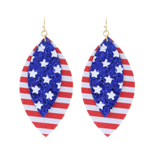 American Flag Glitter Layer Earrings