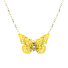 Yellow 3D Butterfly Pendant Necklace