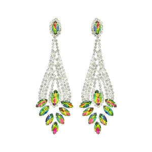 We Sell Fashion Earrings Elegant Multi Pink Green Chandelier Earrings for Evening or Formal