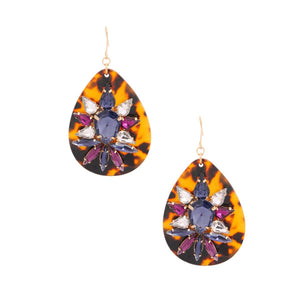 We Sell Fashion Earrings Fun Blue Tortoiseshell Dangle Teardrop Earrings