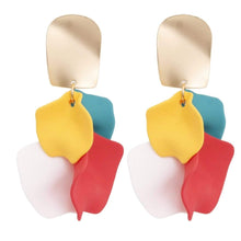 We Sell Fashion Earrings Fun Exciting Spring Colorful Multi Petal Gold Plated Earrings