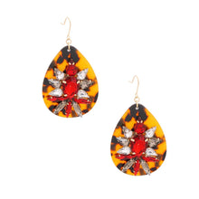 We Sell Fashion Earrings Fun Red Tortoiseshell Dangle Teardrop Earrings