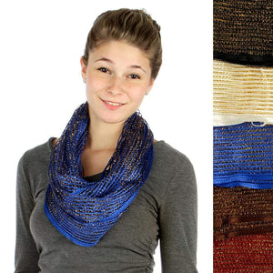 We Sell Fashion Fashion Accessories 12 Assorted Colors Metallic lurex Net Infinity Scarves - Fashion Luxury