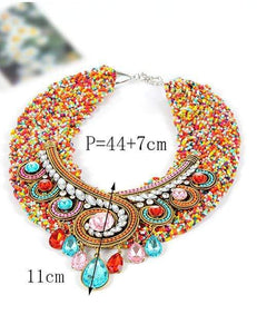 We Sell Fashion Fashion Multi-color Water Drop Shape Decorated Necklace