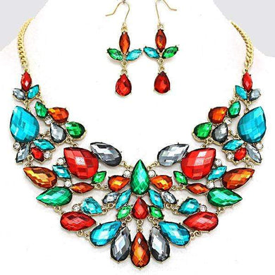 We Sell Fashion Necklaces Ephemeral Glass Leaves Necklace with Matching Earrings