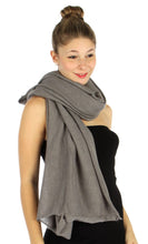 Women's Soft Warm Solid Gray Infinity Scarf Kimono Wrap - Ruffle Shrug - Elegant