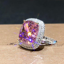 Wish 2.8 ct Pink Sapphire Diamond Ring - 925 Sterling Silver - Nature Gemstone