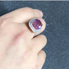 Wish 2.8 ct Pink Sapphire Diamond Ring - 925 Sterling Silver - Nature Gemstone